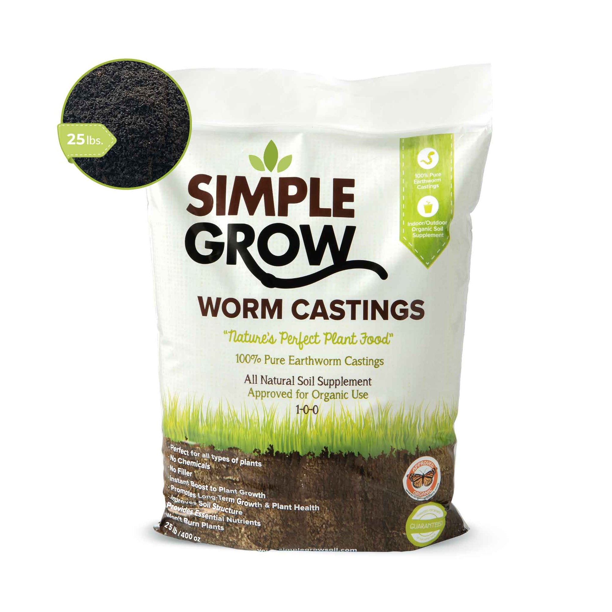 25 lb. Simple Grow Worm Castings - simplegrowsoil
