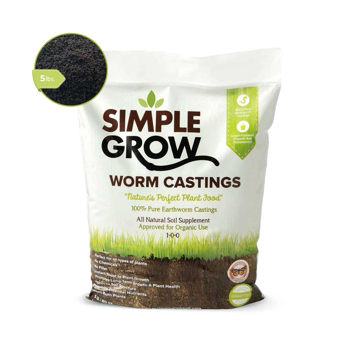 5 lb. Simple Grow Worm Castings - simplegrowsoil