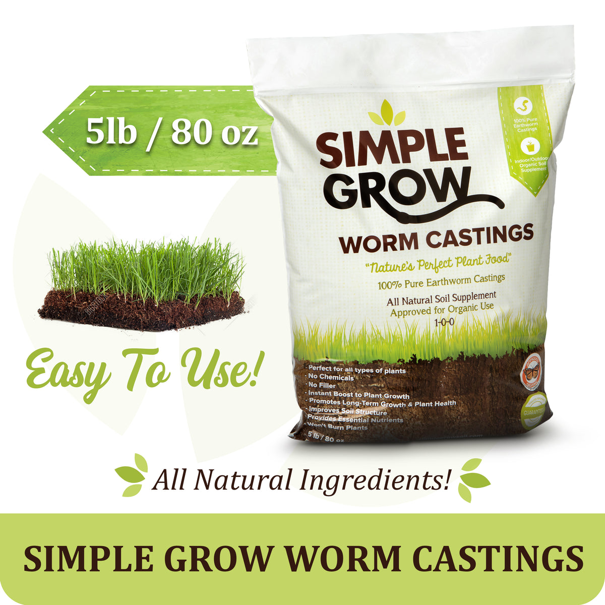 5 lb. Simple Grow Worm Castings - simplegrowsoil